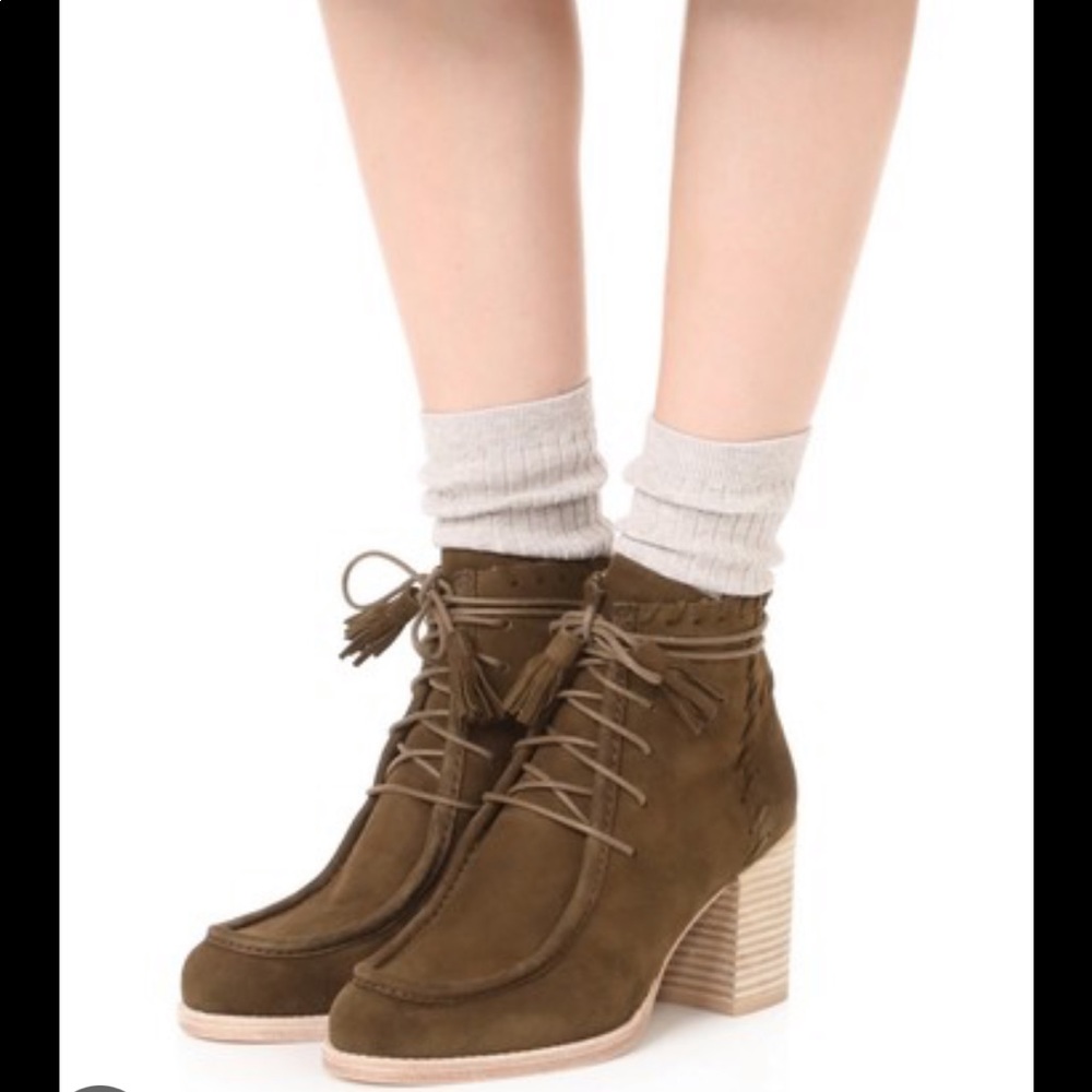 Stuart Weitzman Wallawalla suede ankle boots olive